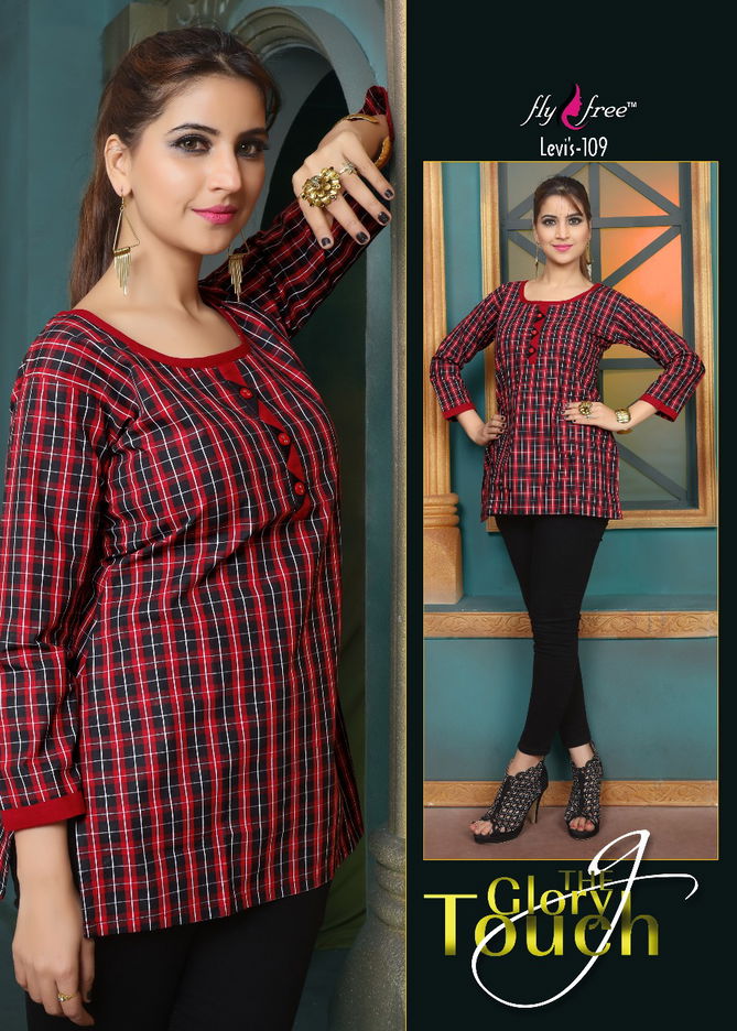 FlyFree Levis Designer Casual Wear Cotton Printed Kurtis Collection